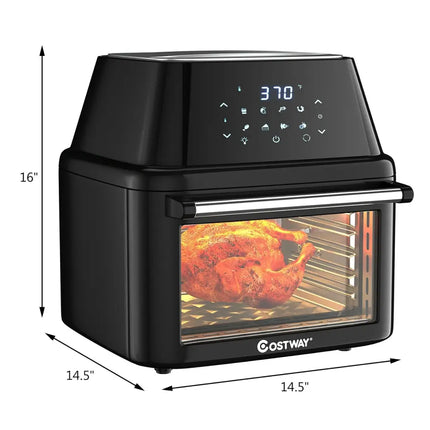 19 qt Multi - functional Air Fryer Oven 1800 W Dehydrator Rotisserie - Black - Oasis Home Essentials