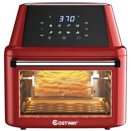 19 qt Multi - functional Air Fryer Oven 1800 W Dehydrator Rotisserie - Red - Oasis Home Essentials