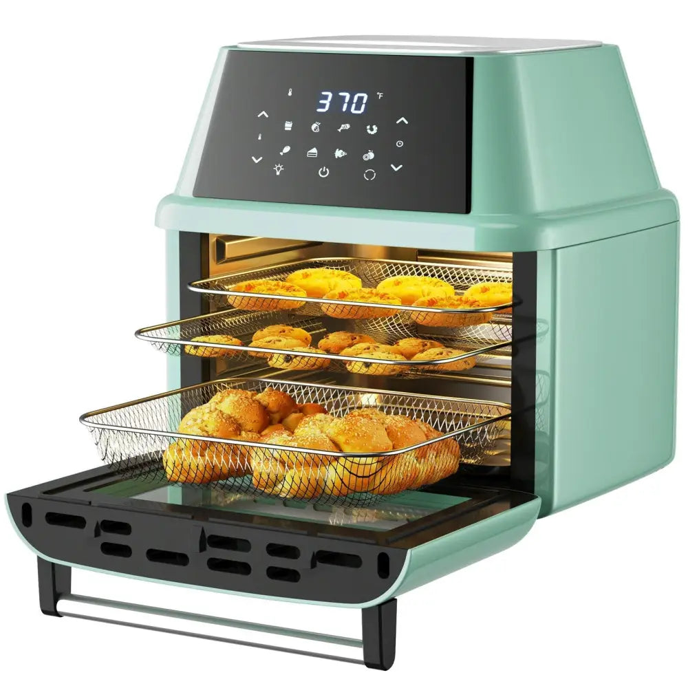 19 qt Multi - functional Air Fryer Oven 1800 W Dehydrator Rotisserie - Green - Oasis Home Essentials
