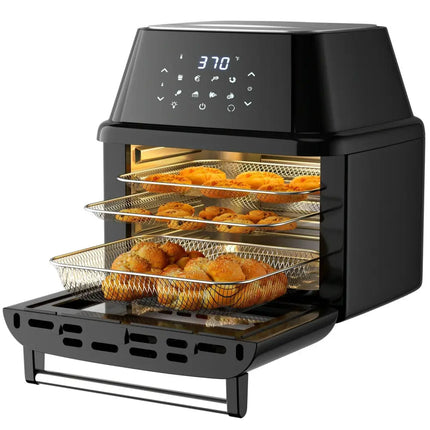 19 qt Multi - functional Air Fryer Oven 1800 W Dehydrator Rotisserie - Black - Oasis Home Essentials