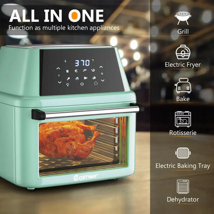 19 qt Multi - functional Air Fryer Oven 1800 W Dehydrator Rotisserie - Green - Oasis Home Essentials