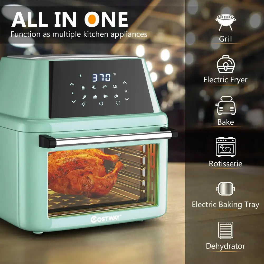 19 qt Multi - functional Air Fryer Oven 1800 W Dehydrator Rotisserie - Green - Oasis Home Essentials