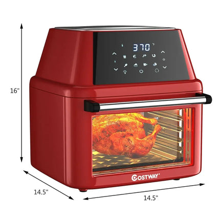 19 qt Multi - functional Air Fryer Oven 1800 W Dehydrator Rotisserie - Red - Oasis Home Essentials