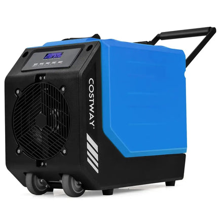 190 PPD Commercial Dehumidifier with Pump and 2 Wheels-Blue Costway