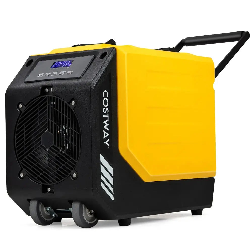 190 PPD Commercial Dehumidifier with Pump and 2 Wheels-Yellow Costway