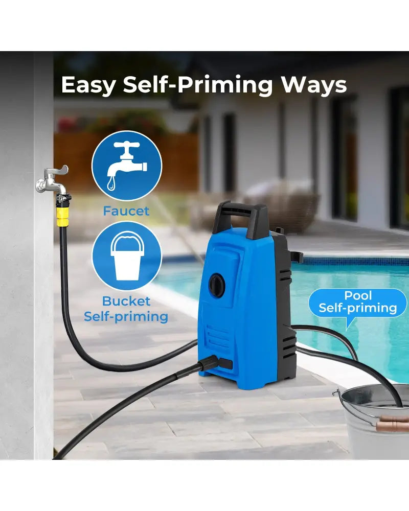 1900 PSI 1.8 GPM Electric Pressure Washer with 4 Quick Connect Nozzles-Blue - Blue - Pressure Washers