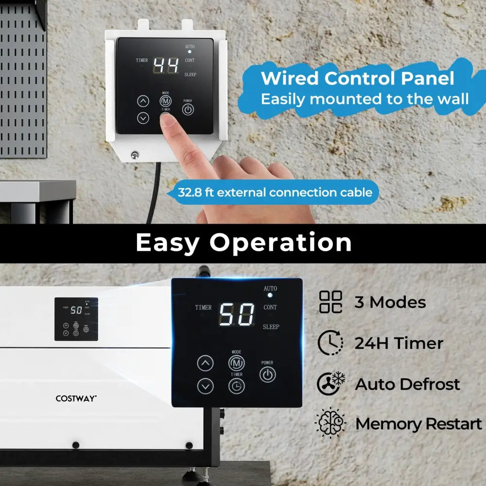 192 Pint Crawl Space Dehumidifier with 3 Modes and 24H Timer-White - White - Dehumidifiers