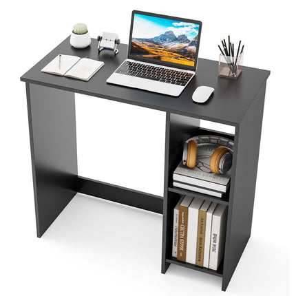 31.5 Inch  Modern Home Office Desk with 2 Compartments-Black