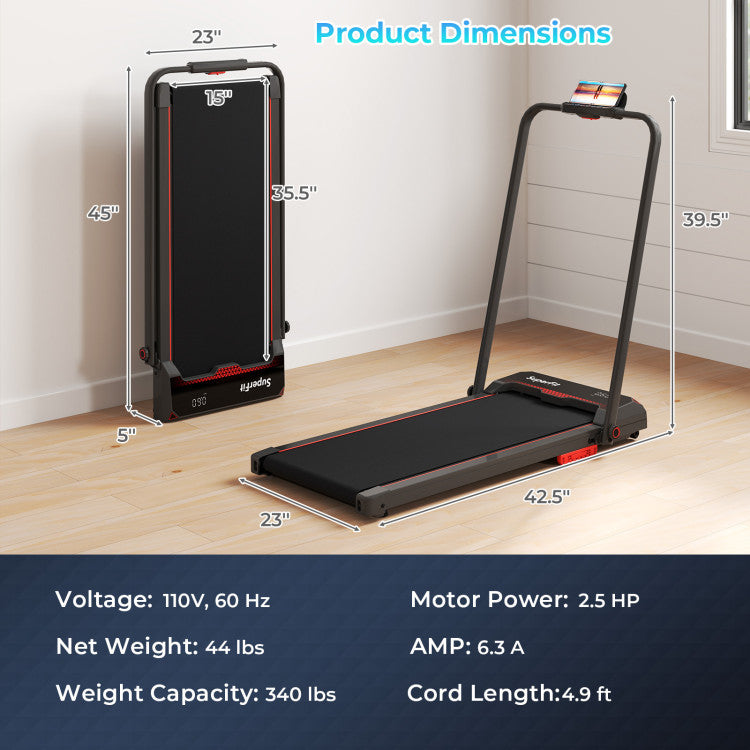 Home Fitness & Relaxation Set 3 in 1 Folding Treadmill and Modern Accent Chair