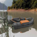 Inflatable Fishing Float Tube with Pump Storage Pockets and Fish Ruler-Gray