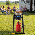 1 Burner Propane Stove 80000 BTU with Adjustable Regulator and Hose for Camping BBQ-Black