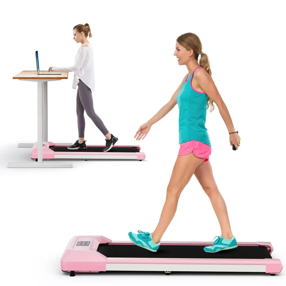 2.25 HP Walking Pad with LED Display and Remote Control-Pink - Pink - Treadmills