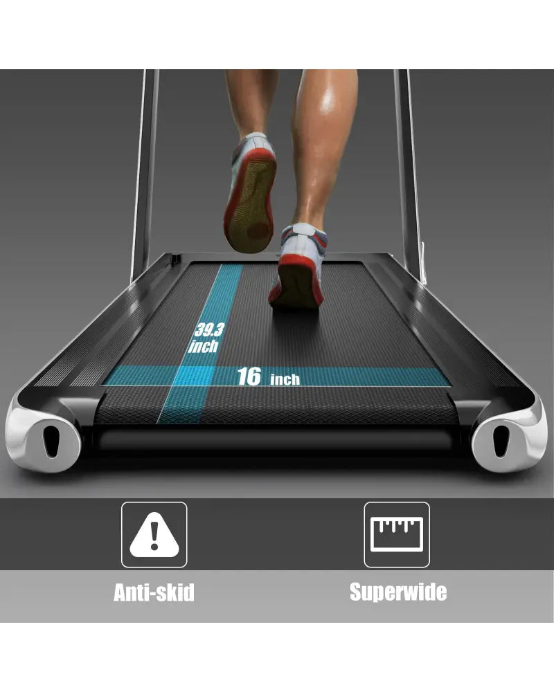 2.25HP 2 in 1 Folding Treadmill with APP Speaker Remote Control-Silver - Silver - Treadmills