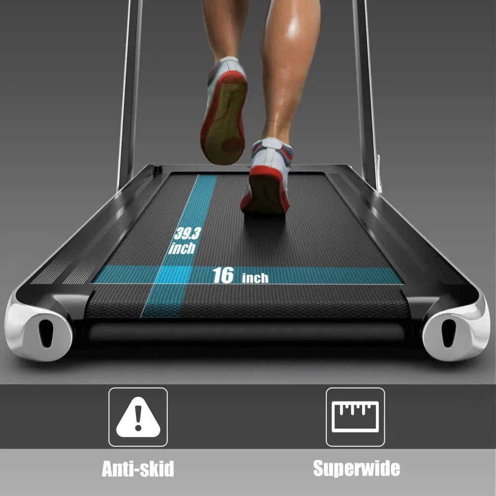 2.25HP 2 in 1 Folding Treadmill with APP Speaker Remote Control-Silver - Silver - Treadmills