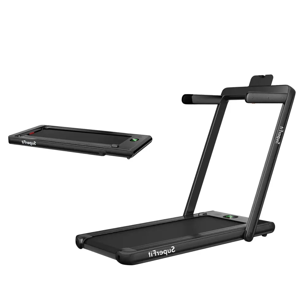 2.25HP 2 in 1 Folding Treadmill with APP Speaker Remote Control-Black - Black - Treadmills