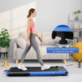 2.25HP 2 in 1 Folding Treadmill with APP Speaker Remote Control-Navy - Navy - Treadmills