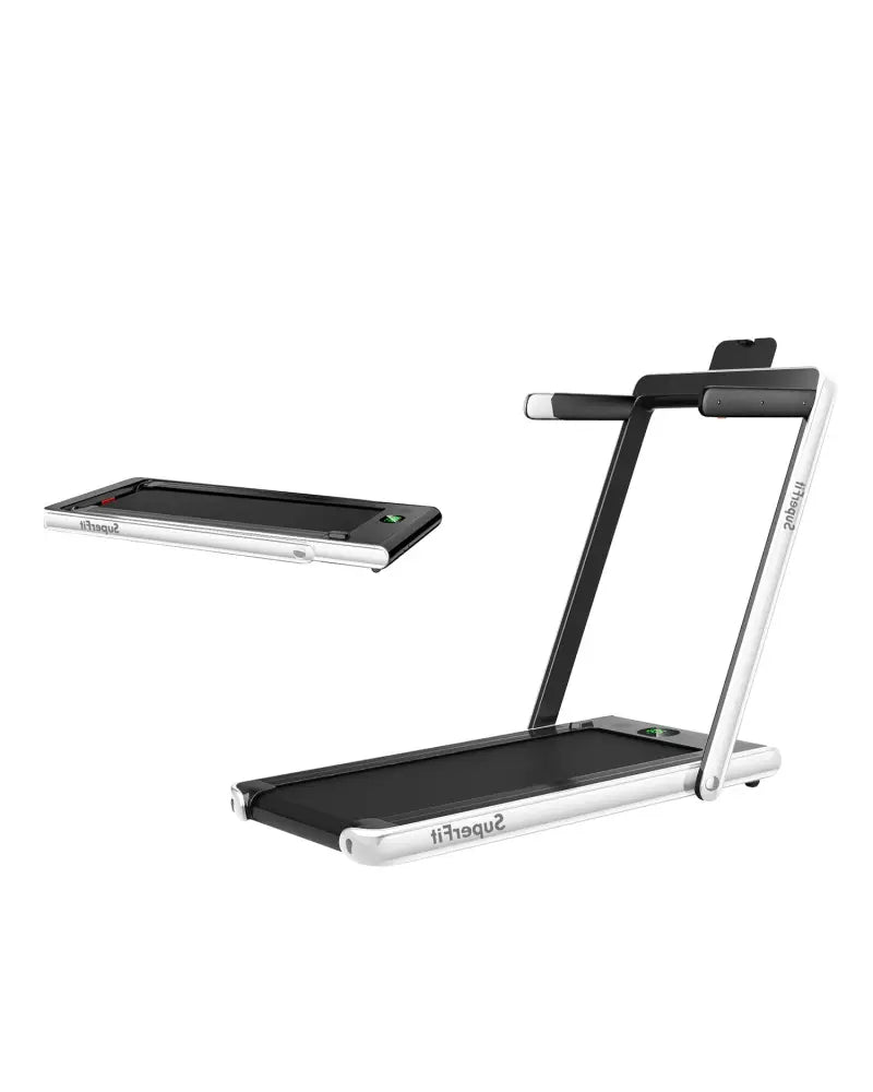 2.25HP 2 in 1 Folding Treadmill with APP Speaker Remote Control-White - White - Treadmills