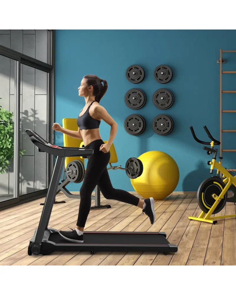 2.25HP Electric Running Machine Treadmill with Speaker and APP Control-Red - Red - Treadmills