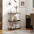 2/3/4/5-Tier Multipurpose Display Rack with Metal Frame-3-Tier - Walnut - Bookcases