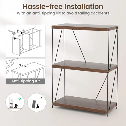 2/3/4/5-Tier Multipurpose Display Rack with Metal Frame-34 inches Costway