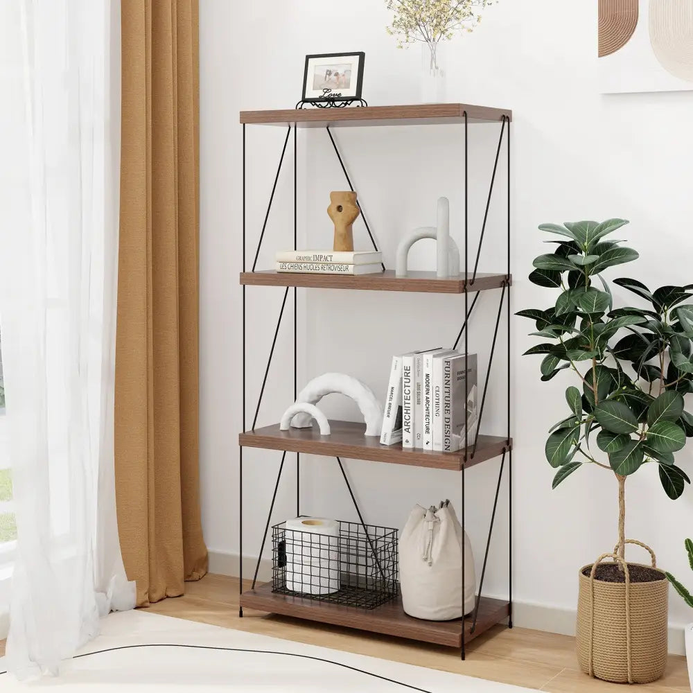 2/3/4/5-Tier Multipurpose Display Rack with Metal Frame-4-Tier Costway