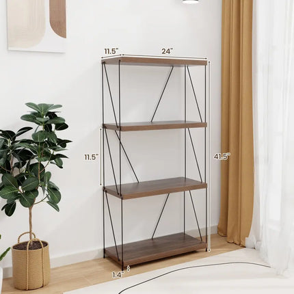 2/3/4/5-Tier Multipurpose Display Rack with Metal Frame-4-Tier Costway