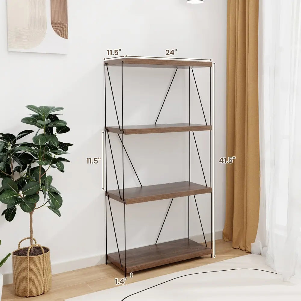 2/3/4/5-Tier Multipurpose Display Rack with Metal Frame-4-Tier Costway