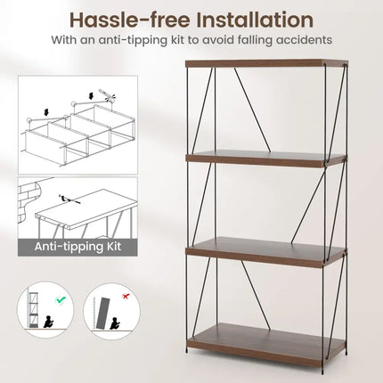 2/3/4/5-Tier Multipurpose Display Rack with Metal Frame-4-Tier Costway