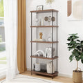 2/3/4/5-Tier Multipurpose Display Rack with Metal Frame-5-Tier - Walnut - Bookcases