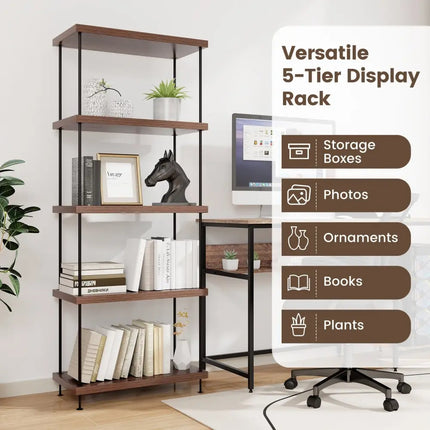 2/3/4/5-Tier Multipurpose Display Rack with Metal Frame-5-Tier Costway