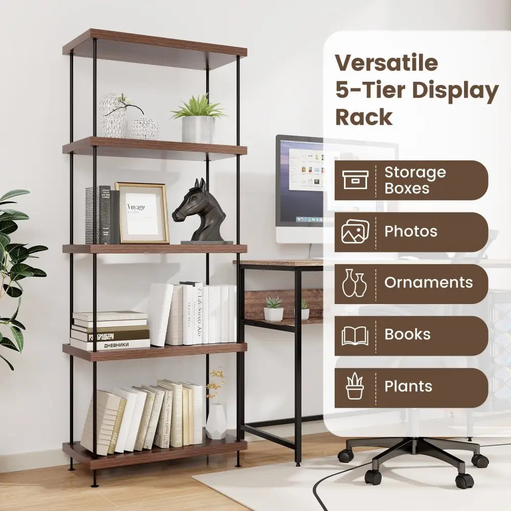 2/3/4/5-Tier Multipurpose Display Rack with Metal Frame-5-Tier Costway