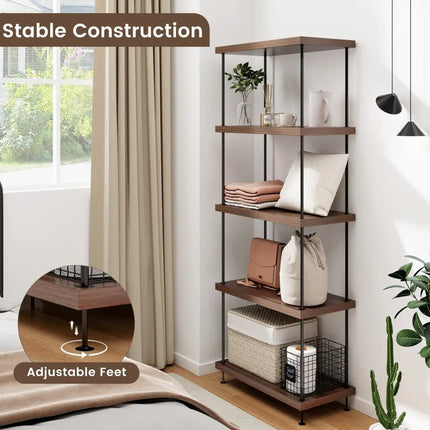 2/3/4/5-Tier Multipurpose Display Rack with Metal Frame-5-Tier Costway