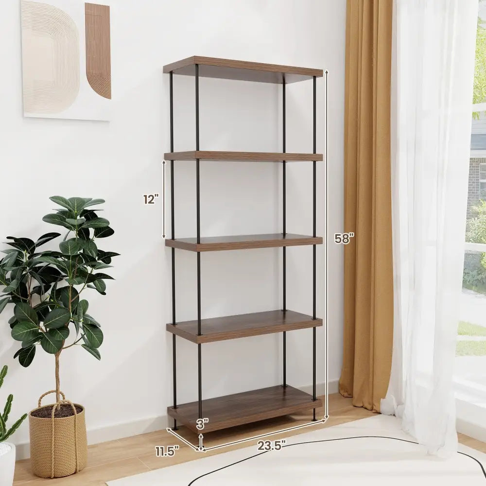 2/3/4/5-Tier Multipurpose Display Rack with Metal Frame-5-Tier Costway
