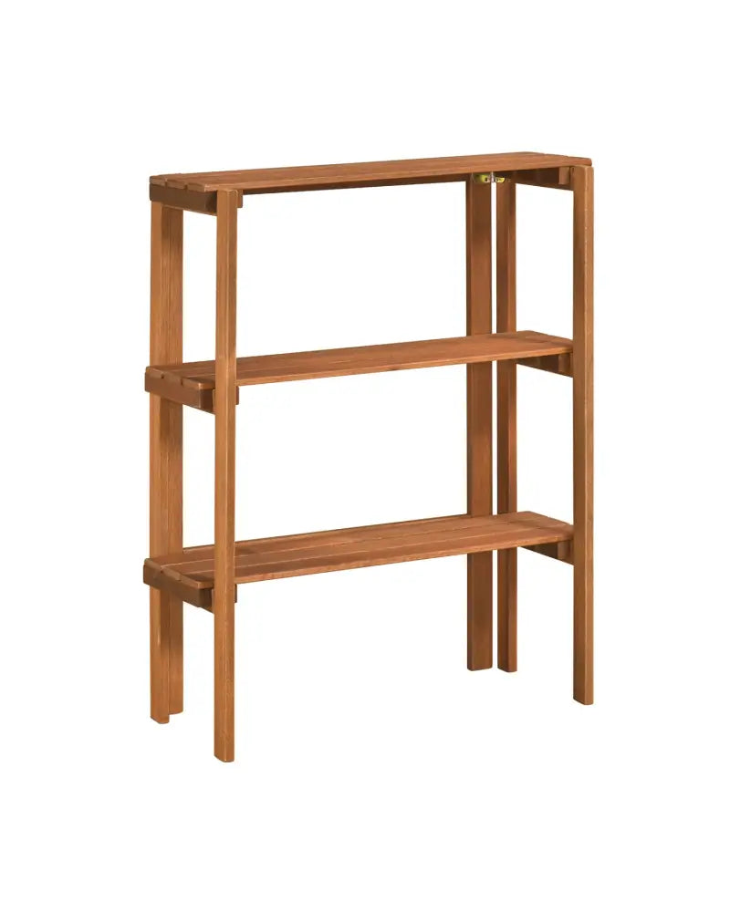 2/3-Tier Folding Wooden Storage Shelves for Entryway and Garden-3-Tier - Plant Stands