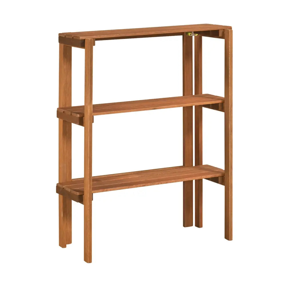 2/3-Tier Folding Wooden Storage Shelves for Entryway and Garden-3-Tier - Plant Stands