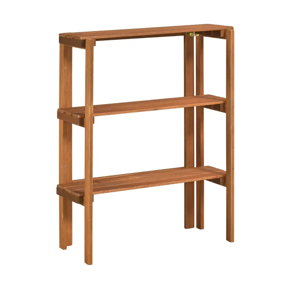 2/3-Tier Folding Wooden Storage Shelves for Entryway and Garden-3-Tier - Plant Stands