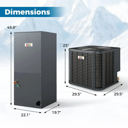 2-3 Ton 18.6-20 SEER2 Ultra-Low Temperature€‹ Heat Pump System (Operates down to -20°C) Costway