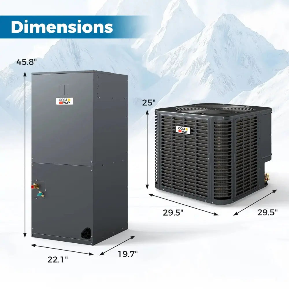 2-3 Ton 18.6-20 SEER2 Ultra-Low Temperature€‹ Heat Pump System (Operates down to -20°C) Costway