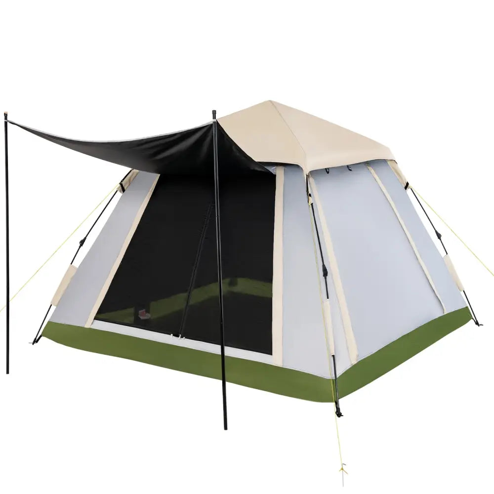 2-4 Person Instant Pop-up Camping Tent with Removable Rainfly - Beige - Tents
