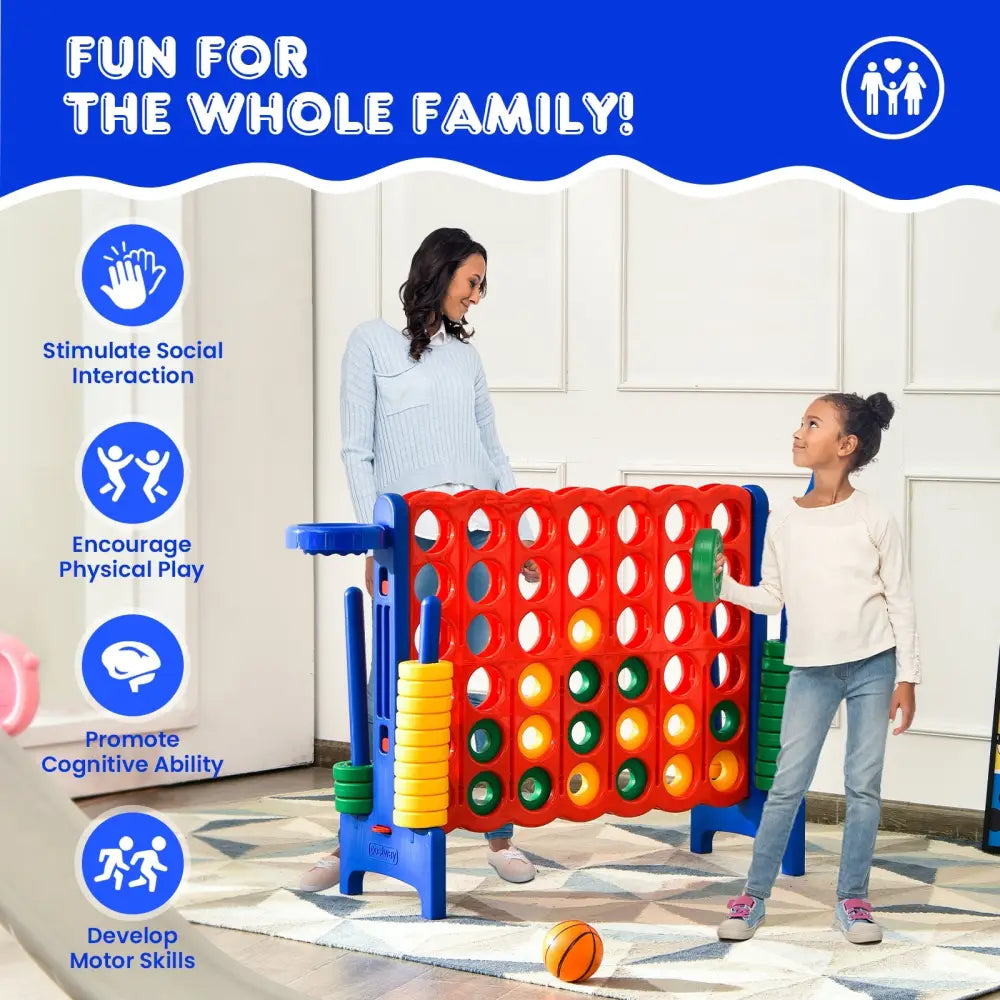 2.5 Feet 4-to-Score Giant Game Set-Blue - Blue - Lawn Games