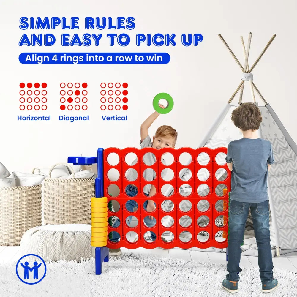 2.5 Feet 4-to-Score Giant Game Set-Blue - Blue - Lawn Games