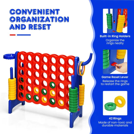 2.5 Feet 4-to-Score Giant Game Set-Blue - Blue - Lawn Games