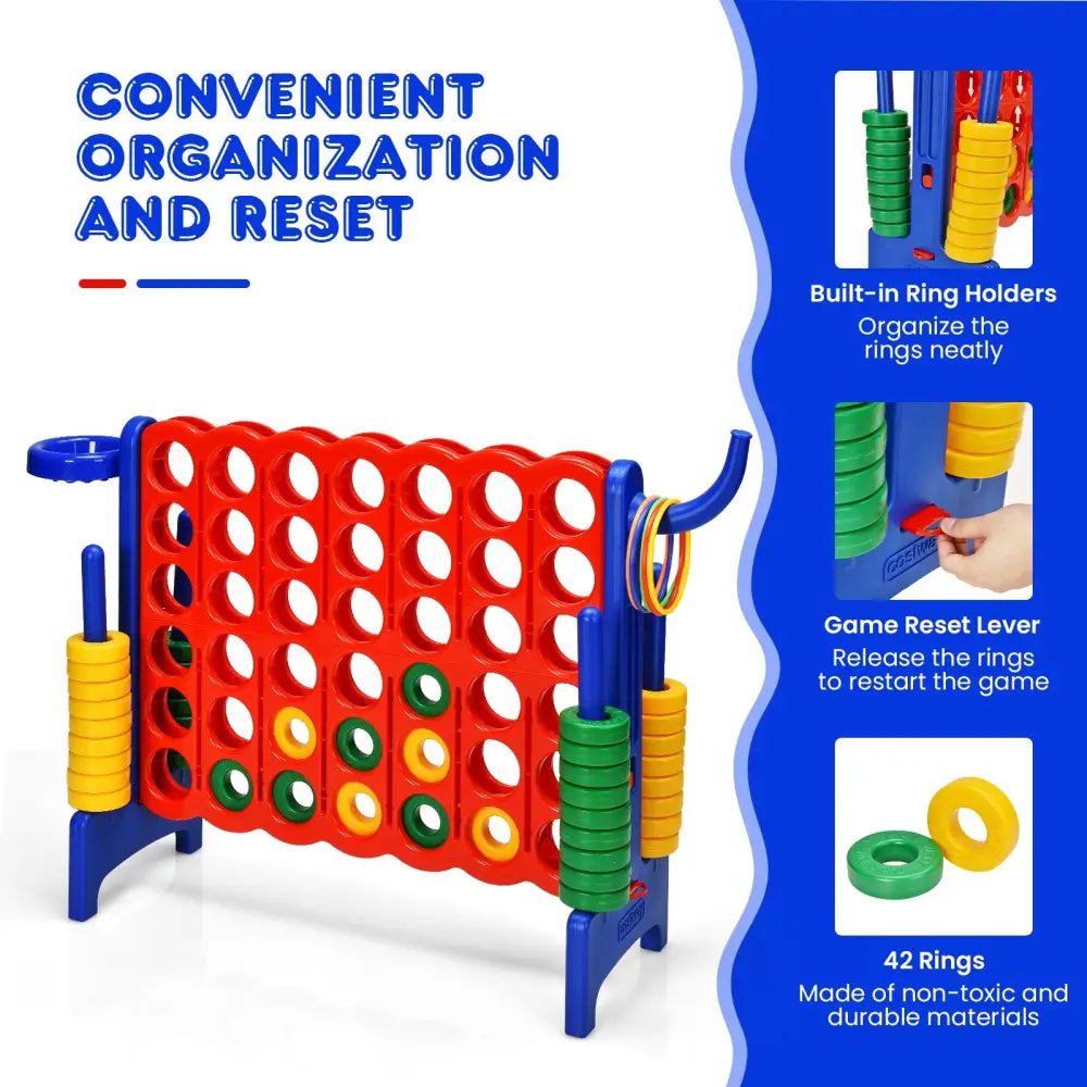 2.5 Feet 4-to-Score Giant Game Set-Blue - Blue - Lawn Games