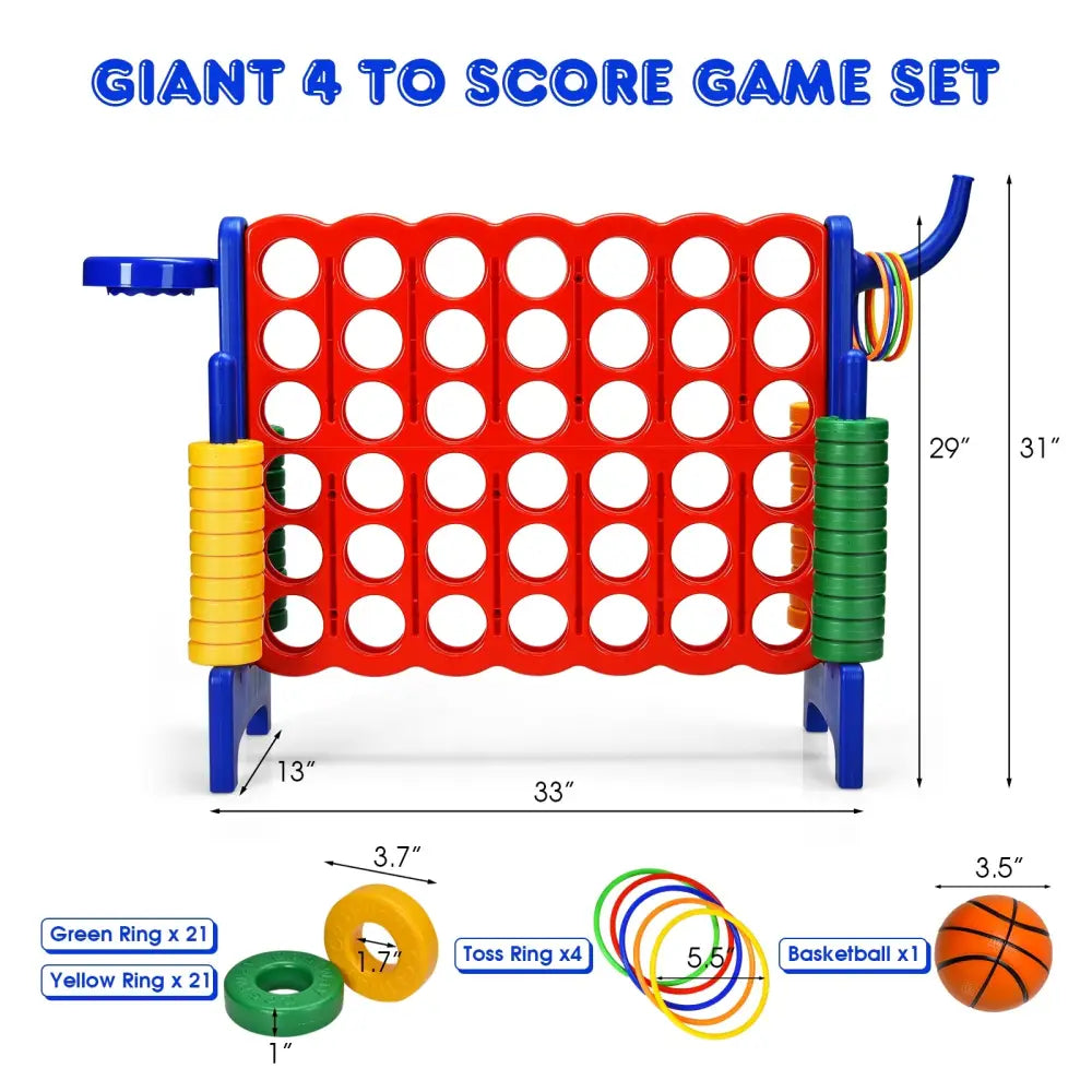 2.5 Feet 4-to-Score Giant Game Set-Blue - Blue - Lawn Games