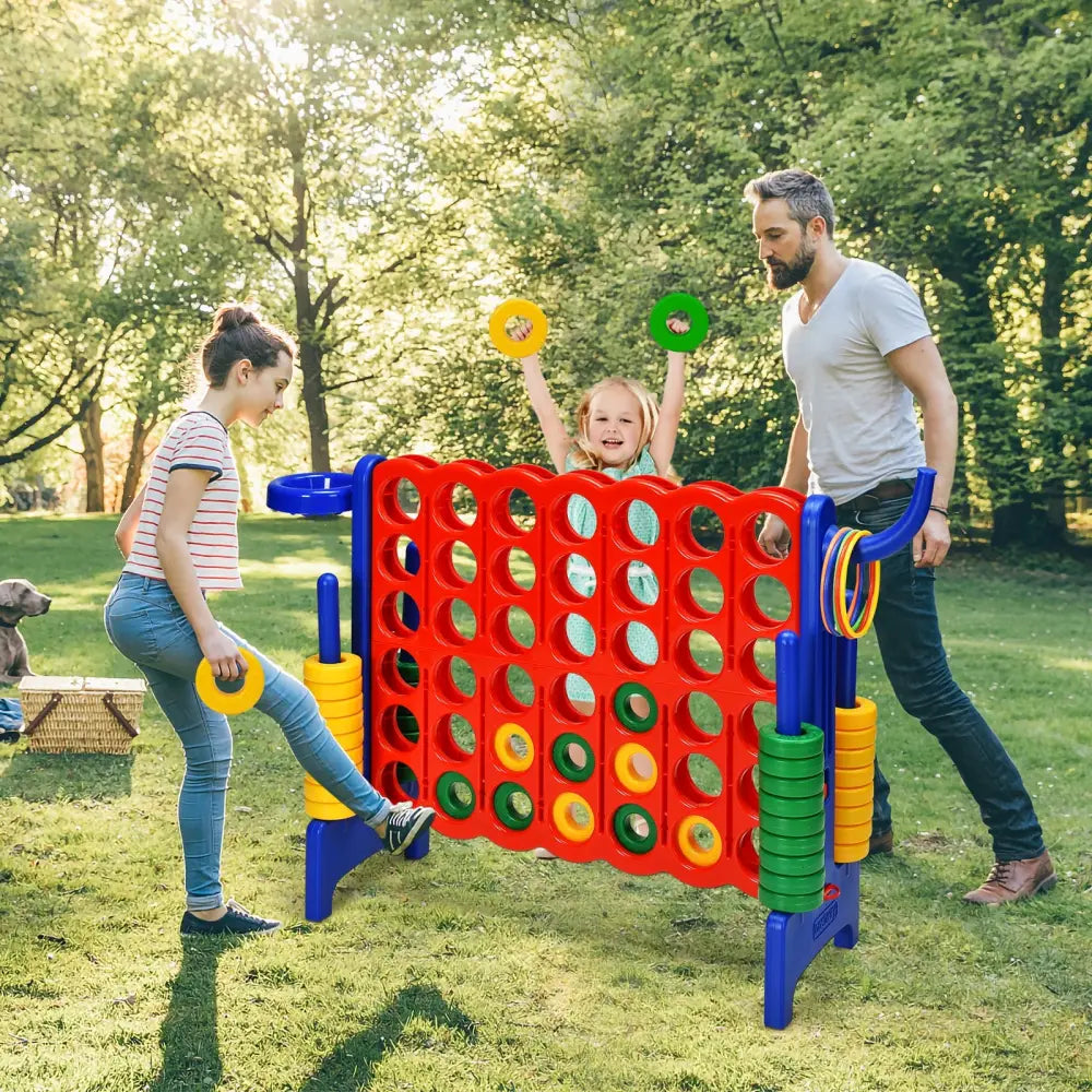 2.5 Feet 4-to-Score Giant Game Set-Blue - Blue - Lawn Games