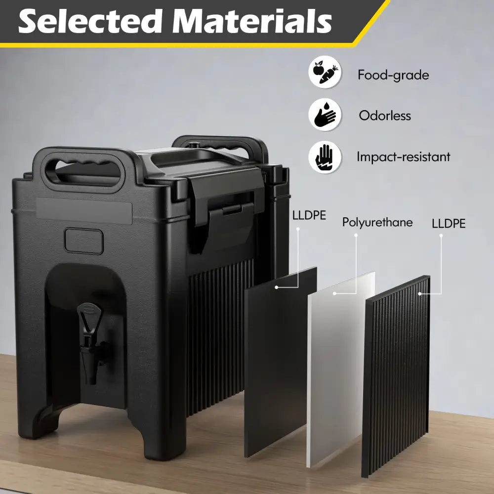 2.5 Gallon Insulated Beverage Server Dispenser-Black - Black - Water Dispensers