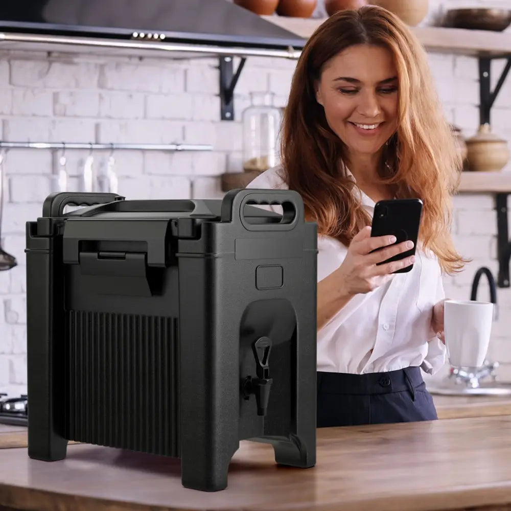 2.5 Gallon Insulated Beverage Server Dispenser-Black - Black - Water Dispensers