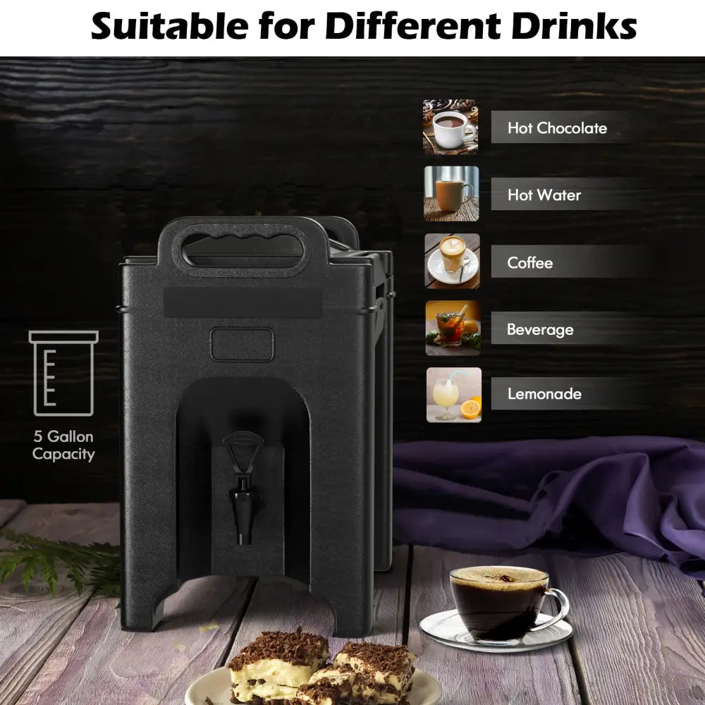 2.5 Gallon Insulated Beverage Server Dispenser-Black - Black - Water Dispensers