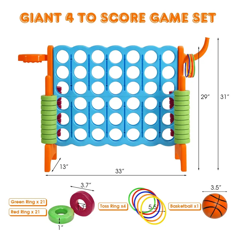 2.5ft 4-to-Score Giant Game Set-Orange - Orange - Lawn Games