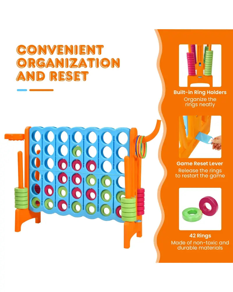 2.5ft 4-to-Score Giant Game Set-Orange - Orange - Lawn Games